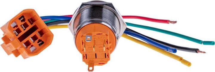 Image du produit Joy-it BUTTON22B-M-RD Interrupteur à bouton poussoir 250 V/AC 3 A 1 x Off/On IK10, IP67 momentané 1 pc.