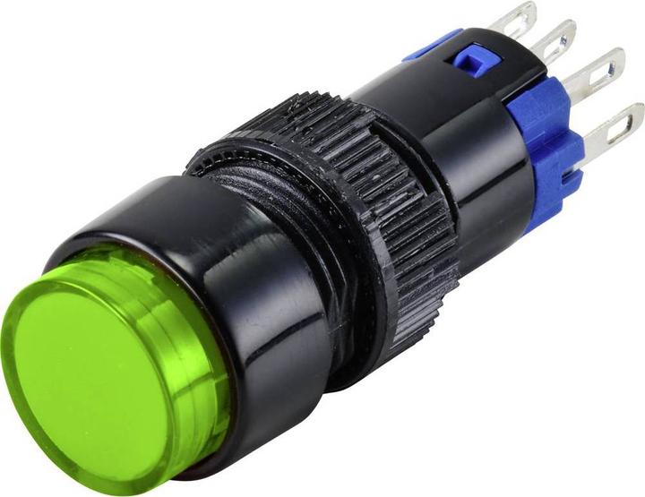 Produktbild Tru Components LAS2Y-11Z/G/12V Drucktaster 250 V 3 A 1 x Aus/Ein IP40 rastend 1 St.