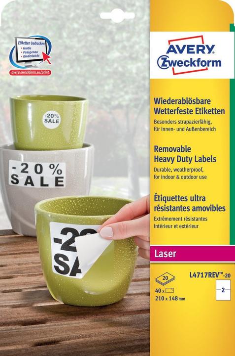 Produktbild Avery Wetterfeste Etiketten, ablösbar