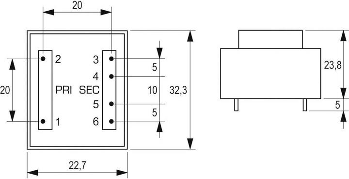 Immagine prodotto Block EI 30/12,5 Trasformatore di stampa VB 1,2 VA