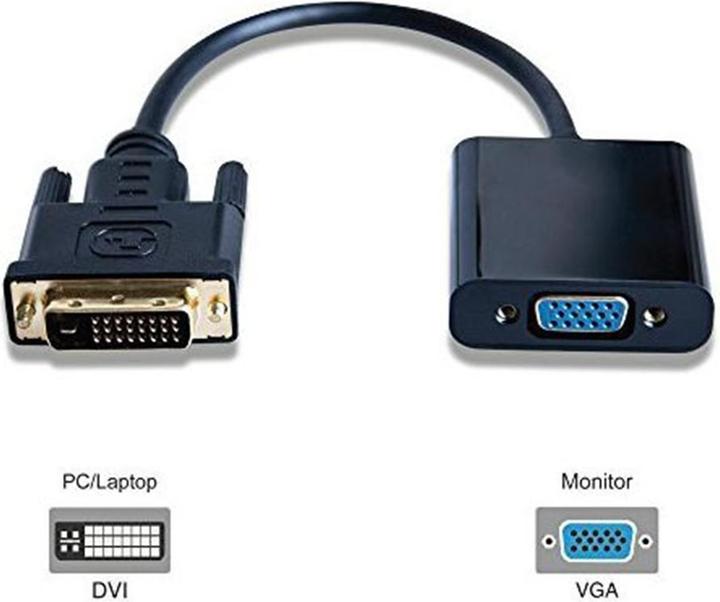 Actual product image MicroConnect Adapter AV DVI-D - D-Sub (VGA) black (DVIDVGA) (DVI, VGA, 25 cm)
