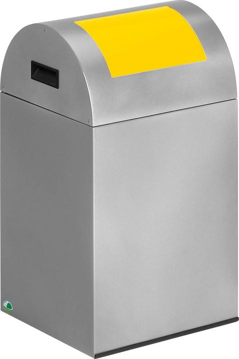 Produktbild VAR Selbstlöschende Wertstoffsammler, 43 l, 320x600x320mm, silber, Klappe gelb (43 l)