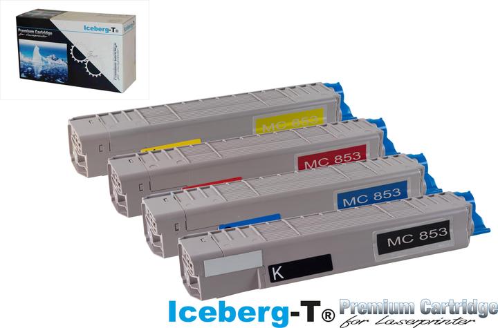 Iceberg-T Toner SET OKI MC853 / MC873 Set mit allen vier Farben (M, C, Y, BK)