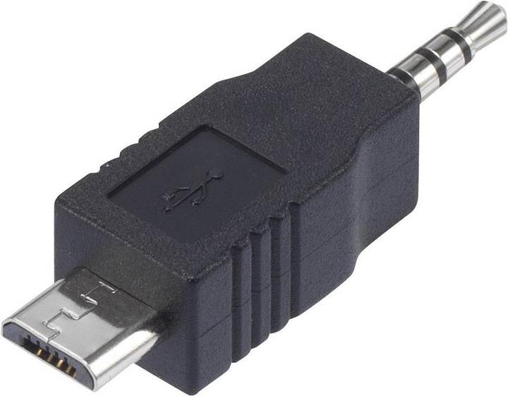 Produktbild Comm-Tec USB Klinke Adapter Klinkenstecker 2.5 mm auf USB Stecker Micro-B