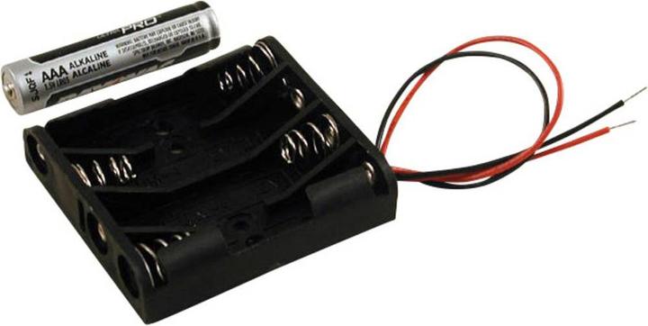 Produktbild Hammond Electronics Batteriehalter 4 x AAA Kunststoff Schwarz BH4AAAW 1 St.