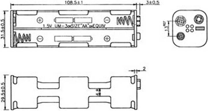 Produktbild Velleman Batteriehalter D für 8x Mignon