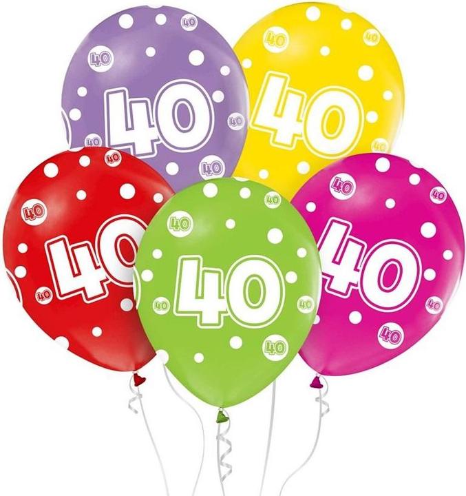 Produktbild GoDan Luftballons Nummer 40 Geburtstag (5 x)