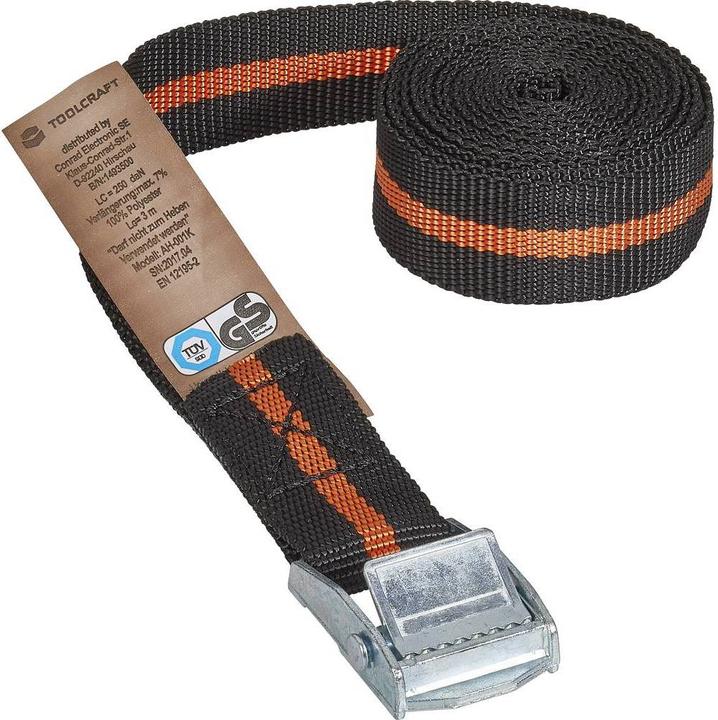 Image du produit Toolcraft Sangle avec fermeture par serrage 3 m x 25 mm, 125 kg