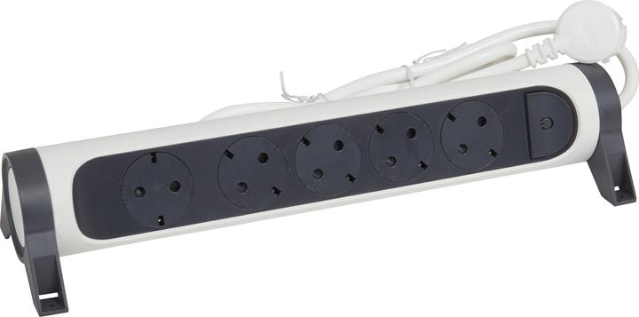 Actual product image Legrand Rotatable power strip 5x socket, 5m cable white-black 694542 (5 x, CEE7, 5 m)