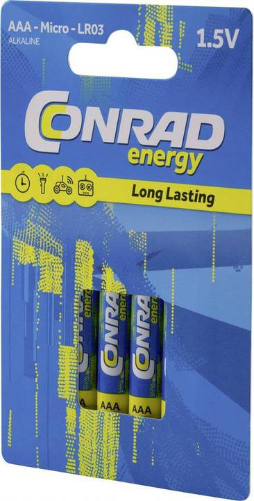 Produktbild Conrad energy LR03 Micro (AAA)-Batterie Alkali-Mangan 1.5 V 4 St (1.50 V, 1300 mAh)