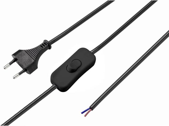 Produktbild Sygonix Netzkabel, Eurostecker (gerade), offenes Ende, 1.5 m, mit Schalter (1.50 m)