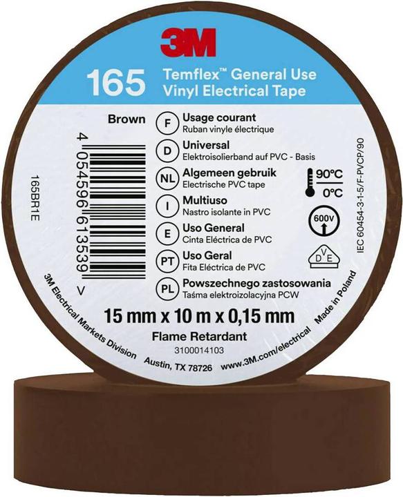 Produktbild 3M Temflex Vinyl-Isolierband 165, 15 mm x 10 m (15 mm)
