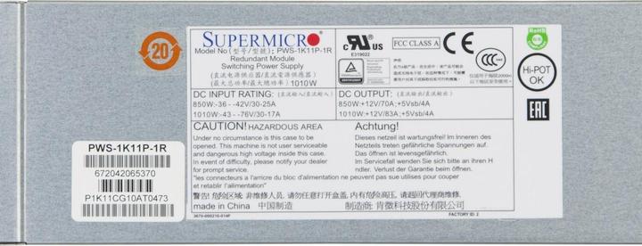 Image du produit Supermicro PWS-1K11P-1R - bloc d'alimentation (module enfichable) (850 W)