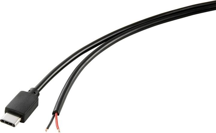 Actual product image Tru Components USB-C power cable with 2 open cable ends