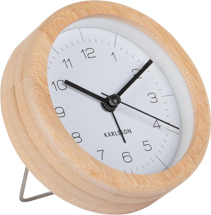Karlsson Classic alarm clock Neat Round bamboo / white