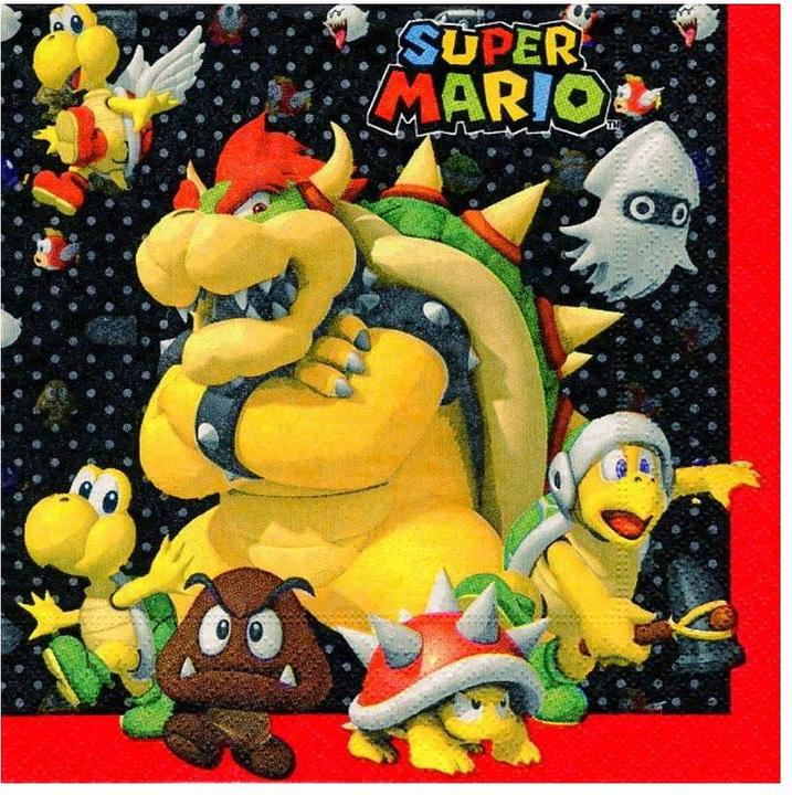 Produktbild Amscan 20 Servietten Super Mario (20 x, 33 x 33 cm)