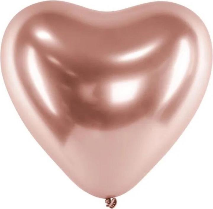 Image du produit Partydeco Ballons Coeur Or Rose Nacré 30cm (50 x)