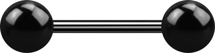 Star Piercing Micro Barbell schwarz mit zwei Kugeln (ohne Messing, Chirurgenstahl 316L)