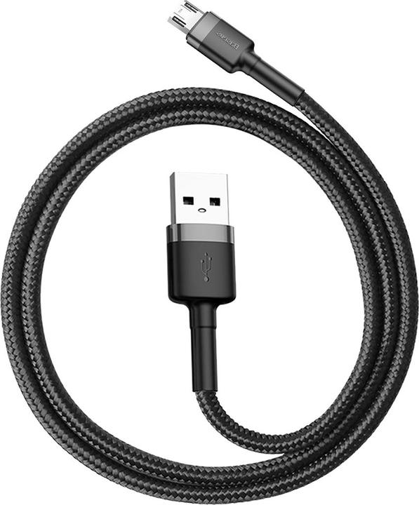 Actual product image Baseus cafule Cable USB For Micro 2.4A 0.5M Gray+Black (0.50 m, USB 3.2 Gen 1)