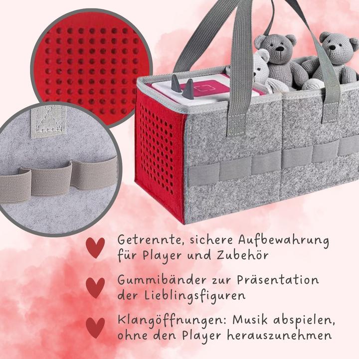 Image du produit Hermex Sac de rangement pour boîte à musique et figurines Sac d'organisation pour jeu radiophonique Rouge