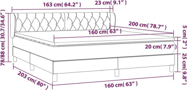 Produktbild VidaXL Valry (160 x 200 cm, 160 x 200 cm)
