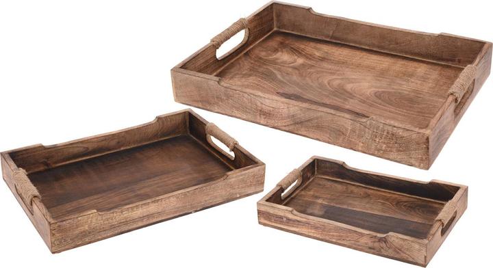Actual product image Natura Punto Mango Wood Serving Tray Set of 3