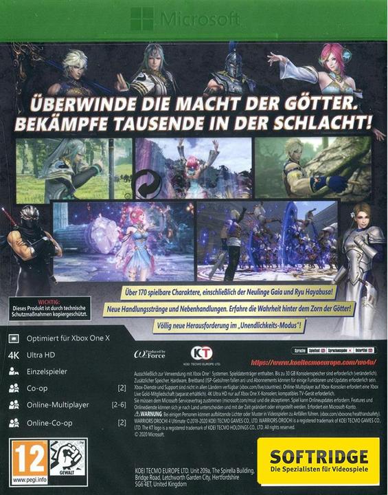 Produktbild Koei Tecmo Warriors Orochi 4 Ultimate (Xbox One X, Xbox Series X, EN)