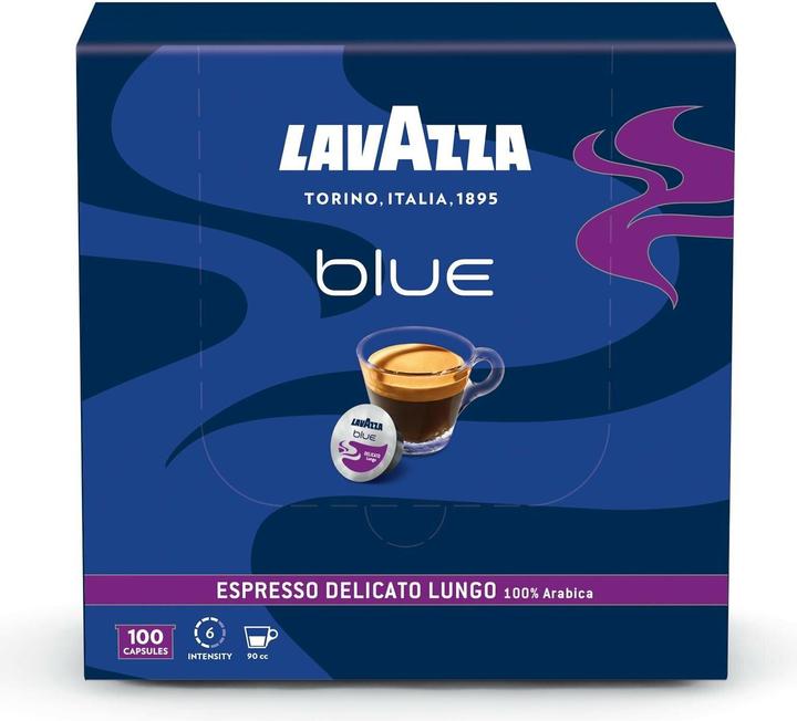 Actual product image Lavazza Coffee Capsules Blue Espresso Delicato Lungo 100 Capsules (1 x Port.)
