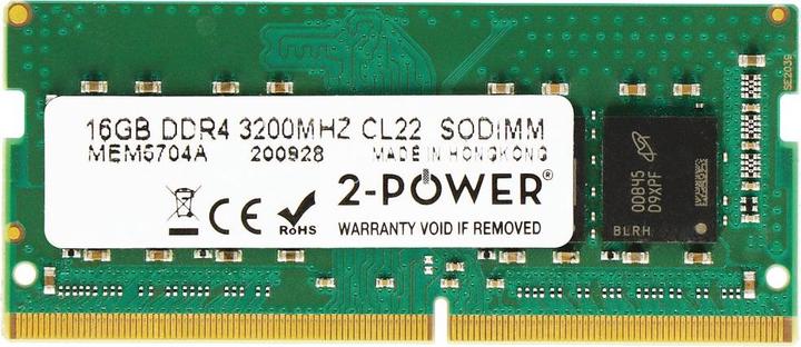 Produktbild 2-Power 16GB DDR4 3200MHz CL22 SODIMM (1 x 16GB, 3200 MHz, DDR4-RAM, SO-DIMM)