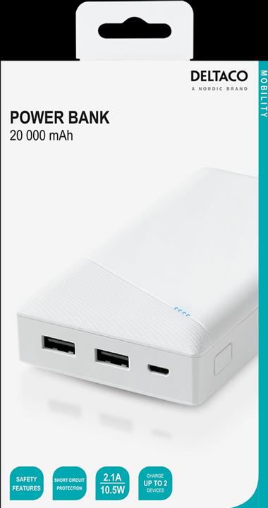 Actual product image Deltaco PB-A1002 (20000 mAh, 10.50 W, 74 Wh)