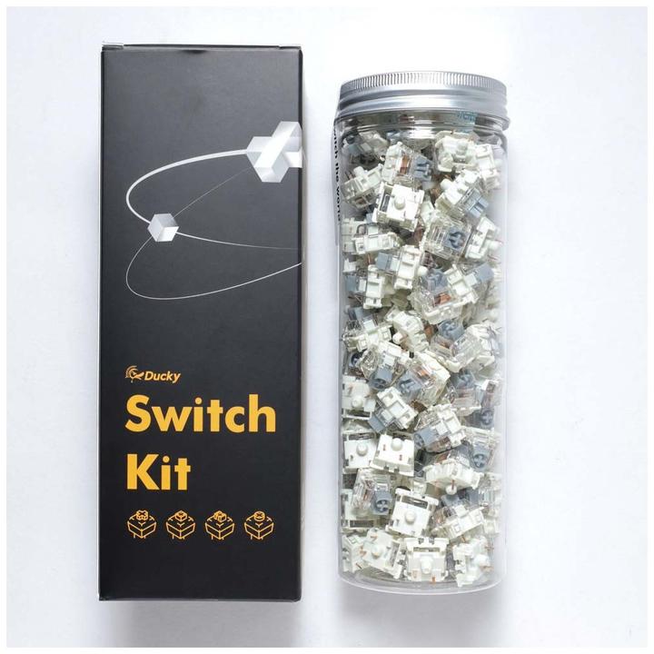 Actual product image Ducky Gateron G Pro Silver Switches, mechanical, 3-pin, linear, MX stem, 45g - 110 pieces