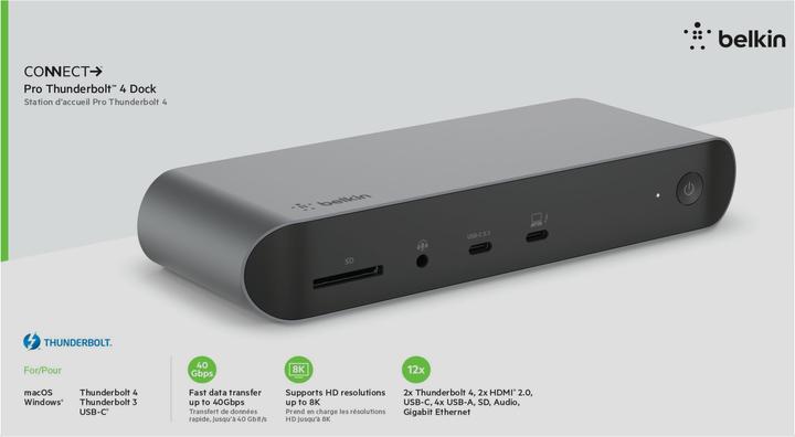 Productafbeelding Belkin Thunderbolt 4 Dock Pro (Thunderbolt, 8 Havens)