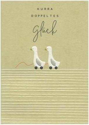Actual product image Laura Darrington Congratulations card for the birth - Hooray double happiness from