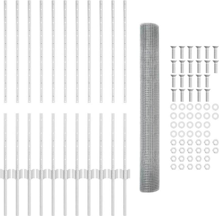 Image du produit VidaXL Clôture pour poules Set de 2 Acier galvanisé 25 x 1 m