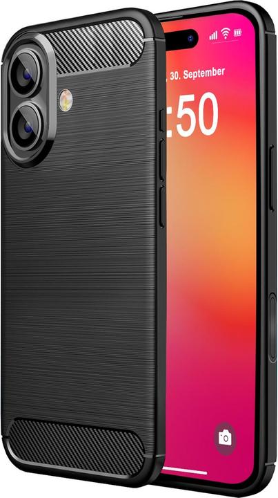 Actual product image Nalia Carbon look silicone cover (Apple iPhone 16)