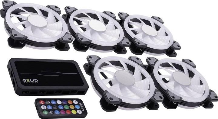 Actual product image Gelid RF-RGB-MP-02 Amber 8 PRO Bundle PC fan controller (W x H x D) 130 x 17 x (120 mm, 5 x)