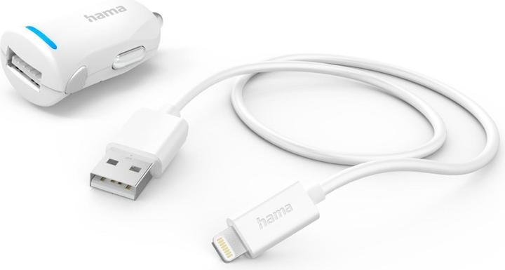 Actual product image Hama Car Charging Set, Lightning, 12 Watt, White