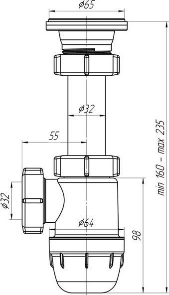 Productafbeelding Ani Plast SIFON VOOR WASTAFEL 1 1/4 (Sifon voor wasmachine, 1 1/4")