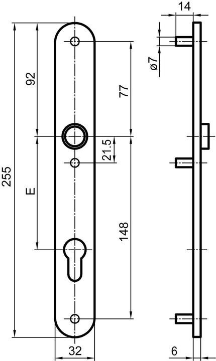 Immagine prodotto Glutz Piastre porta esterne 5361 extra strette (Set di piastre per porte)