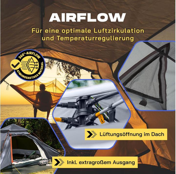 Produktbild Where Tomorrow Kuppelzelt 3 Personen - Grau, Anzahl Personen: 3 (Kuppelzelt, 3.80 kg, 3 Personen)