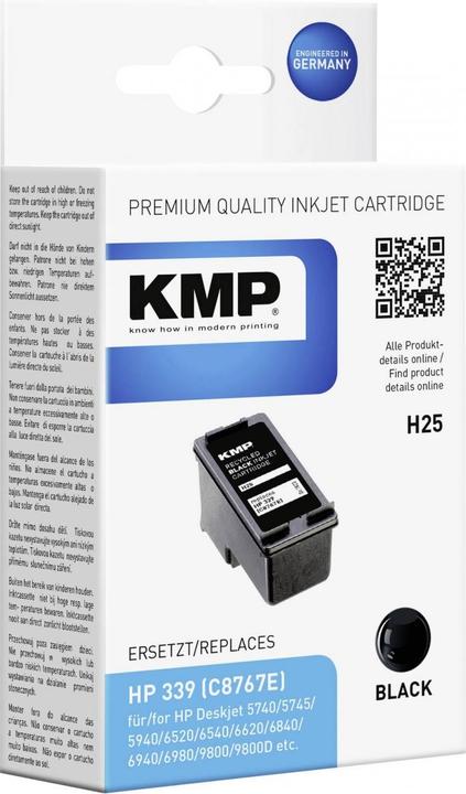 Produktbild KMP H25 Tintenpatrone kompatibel mit HP C 8767 E (BK)