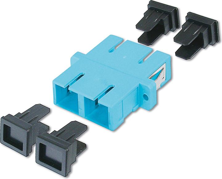 Actual product image Digitus SC / SC duplex coupling color aqua zirconia ceramic sleeve plastic housing multimode incl. screws (Network coupling)