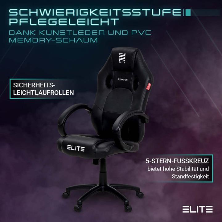 Immagine prodotto Elite Sedia da gioco MG100 Exodus, nera