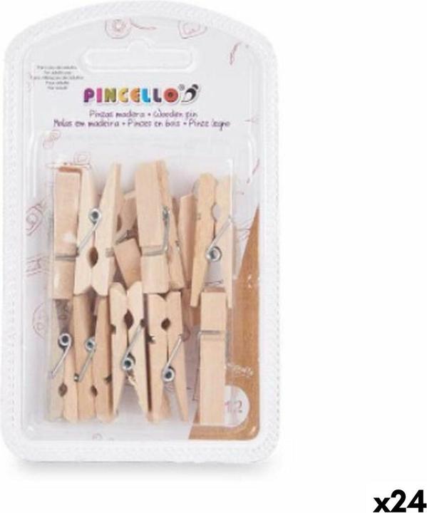 Image du produit Pincello Agrafes Moyennes Marron Bois (24 pièces) (24 x)
