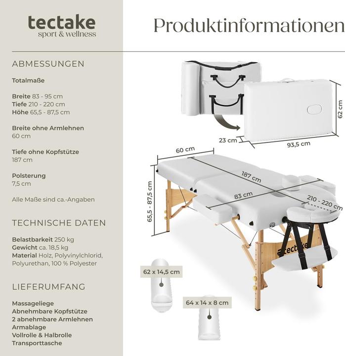 Produktbild tectake Massageliege