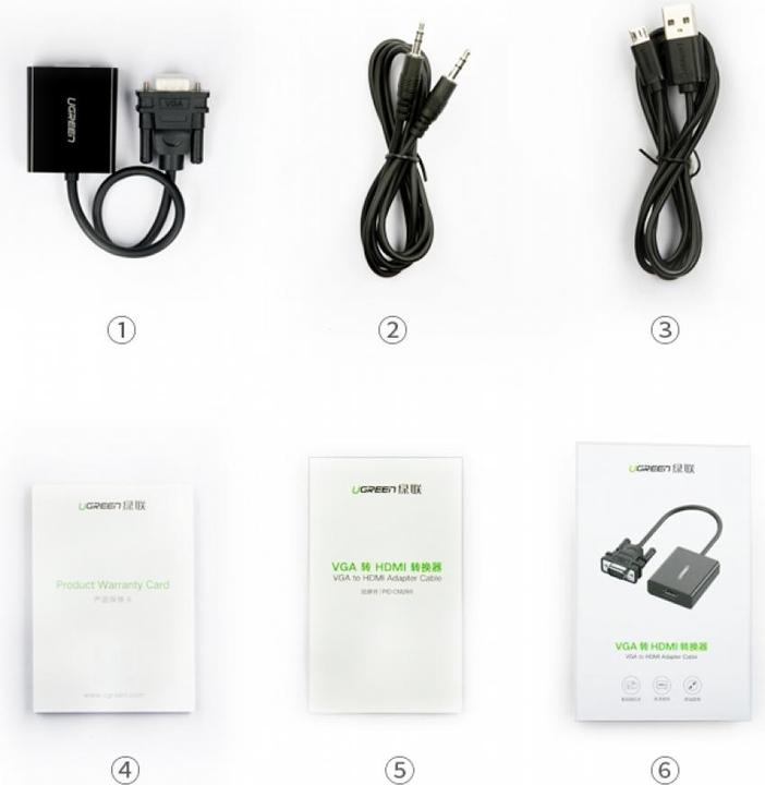 Image du produit Ugreen HDMI zu (VGA, HDMI, 30 cm)