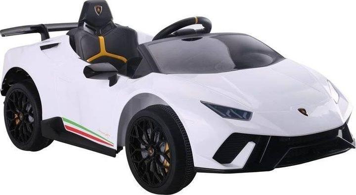 Lean Toys Voiture électrique pour enfants Lamborghini Huracan, blanche (12 V)