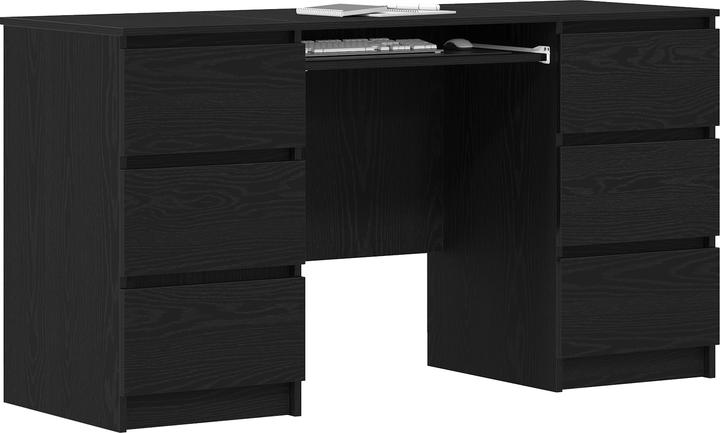 Produktbild VidaXL Schreibtische 2 Stück Schwarz Eiche 140x50x76 cm Holzwerkstoff (140 x 50 x 76 cm)