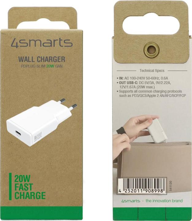 Actual product image 4smarts Power charger PDPlug Slim 20W GaN 1C white (20 W)