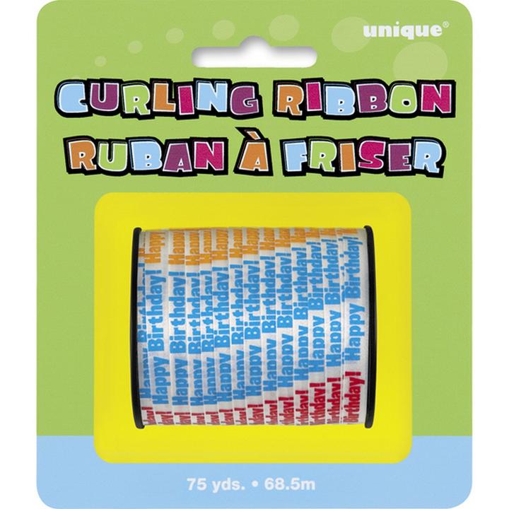 Produktbild Unique Party Geschenkband mit Happy Birthday Aufdruck 68 Meter (Geschenktüte)